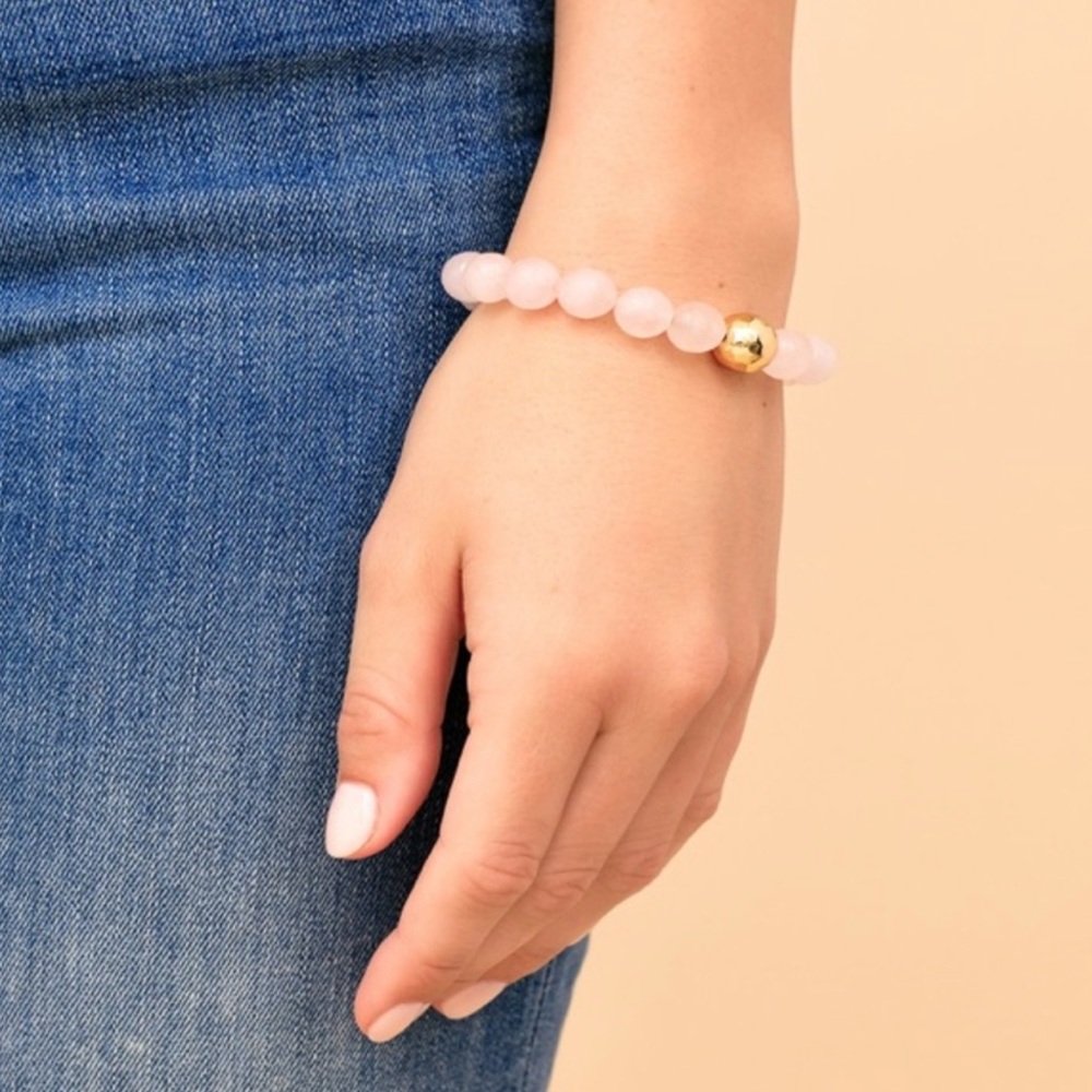 Gorjana NWT ✨ Power Gemstone Beaded Bracelet / Crystal Quartz - Picture 4 of 9